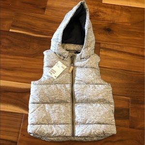 H&M Heather Grey Puffer Vest New With Tags